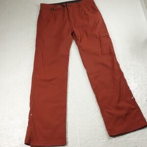 Prana Pants Mens 34x32 Red Cargo Straight Stretch Nylon Trail Hike Outdoors